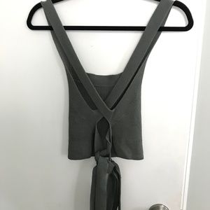 Tied cross-back cropped tank from Aritzia.